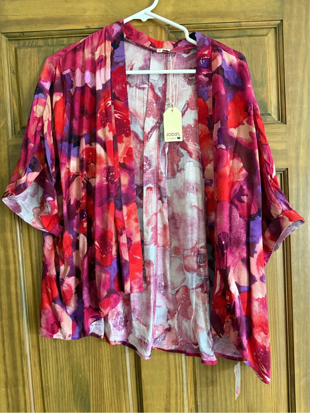 Jodifl Floral Open-Front Women's kimono - Pink/Red